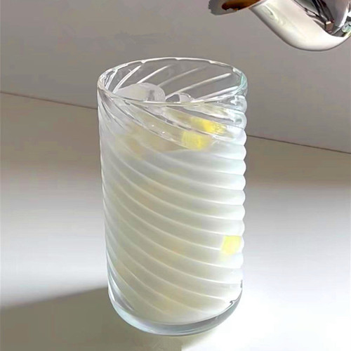Ins-style threaded glass cup, American coffee cup, soda, sparkling water, beverage, juice, milk, breakfast cup, cocktail cup