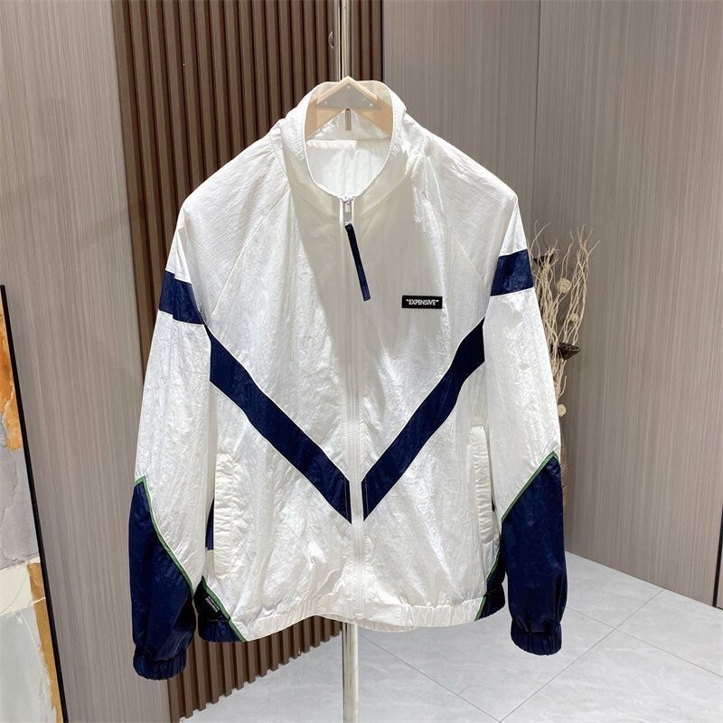 Summer New Color-Blocked Thin Jacket for Men, Loose and Versatile, New Casual Fashion Outerwear