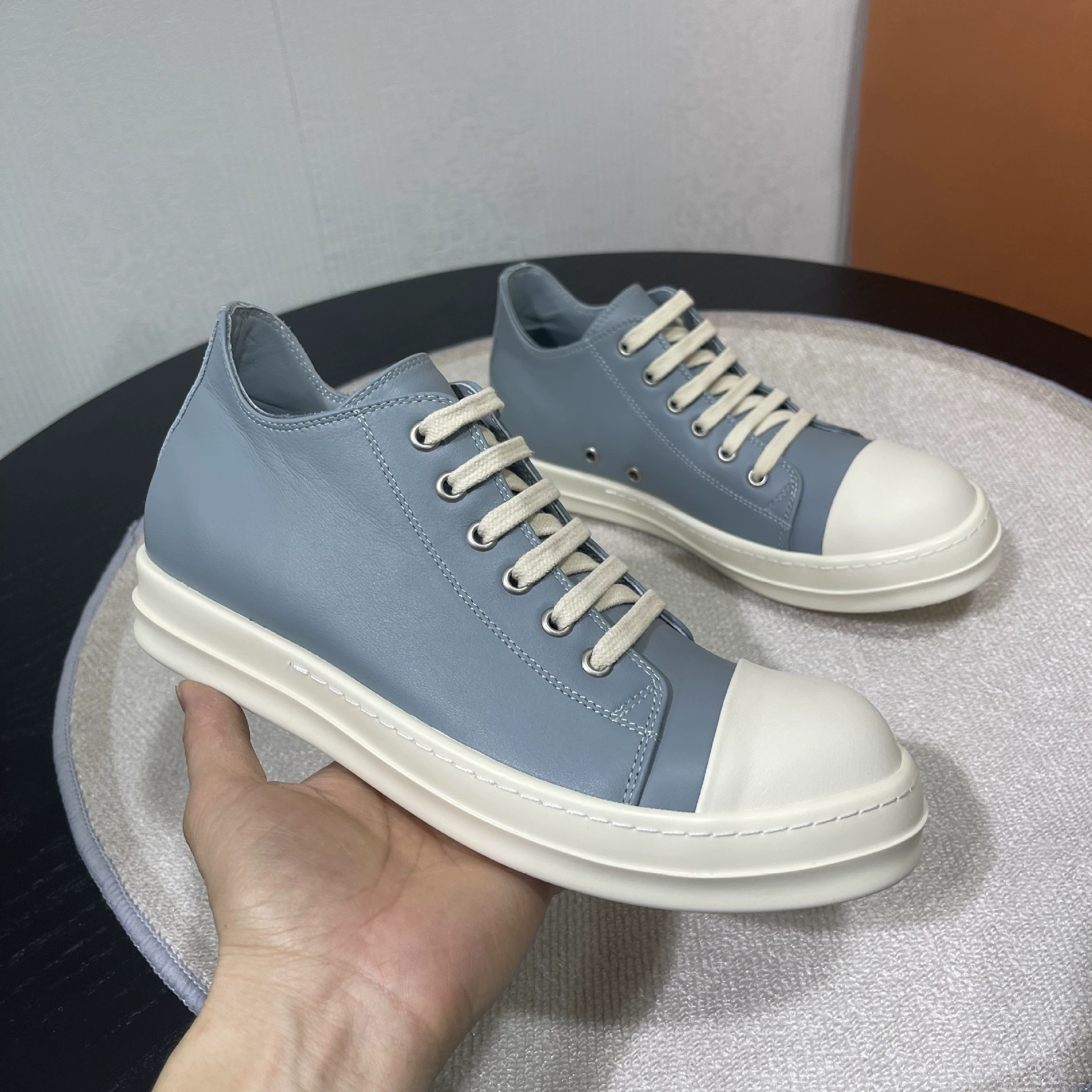 Мужские кроссовки Dropshipping RO из натуральной кожи, парный стиль, весна/лето 2025, синие, из цельнозернистой телячьей кожи, низкие, модный бренд