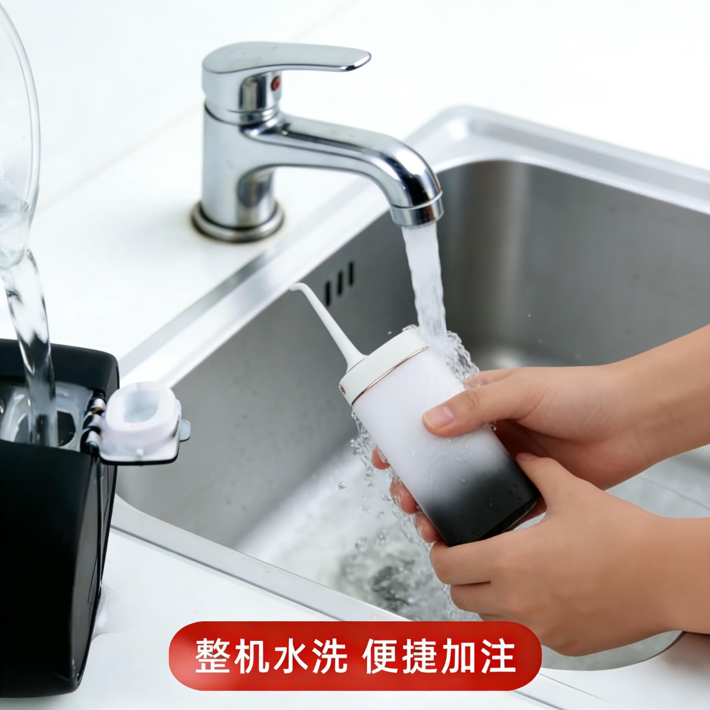 Hilo dental eléctrico, limpiador dental portátil, irrigador bucal doméstico, limpiador dental de alta potencia con flujo de agua pulsado, dispositivo de limpieza oral