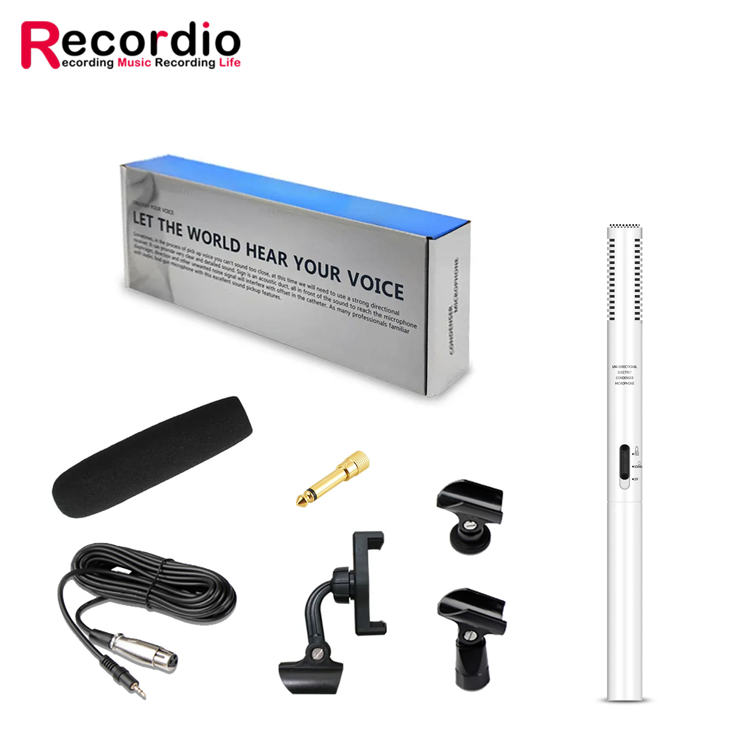 GAM-CF05 Wired entrevista micrófono Cámara grabación en vivo micrófono reportero de noticias arma al aire libre micrófono