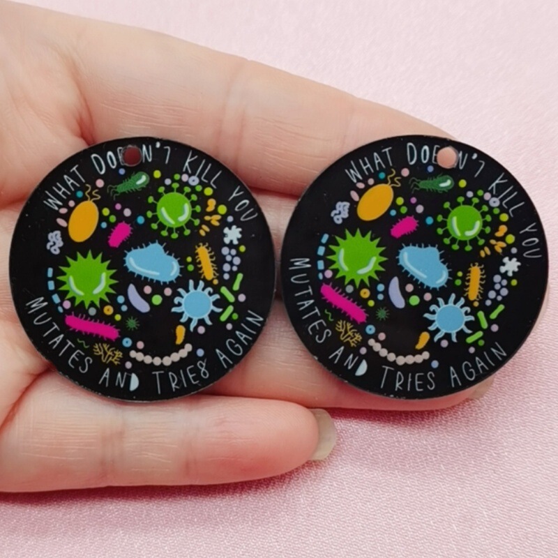 Foreign Trade Acrylic Things That Won’T Kill You Will Mutate Bacteria Pendant DIY Jewelry Accessories Foreign Trade Acrylic Things That Won’T Kill You Will Mutate Bacteria Pendant DIY Jewelry Accessories