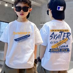 Boys' Short Sleeve T-shirt with Print - Summer 2024 New Arrival - Middle Child Summer Clothing - Thin Children's Top - Stylish and Trendy Kids' Apparel