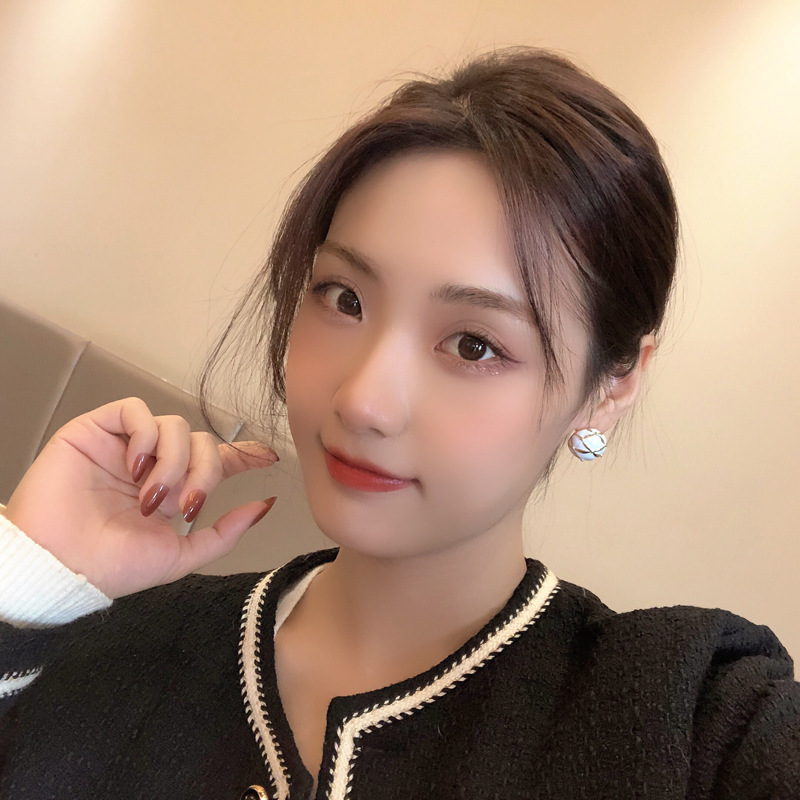 Korean Style Fashion Round Earrings Simple Drop Oil Earrings display picture 2