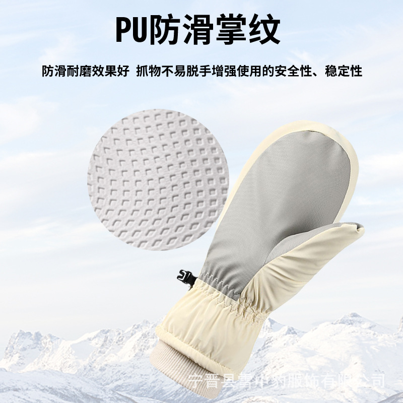 Guantes de esquí de invierno de las mujeres al aire libre cálido impermeable antideslizante forro polar grueso chapa ciclismo pantalla táctil mano tirantez al por mayor