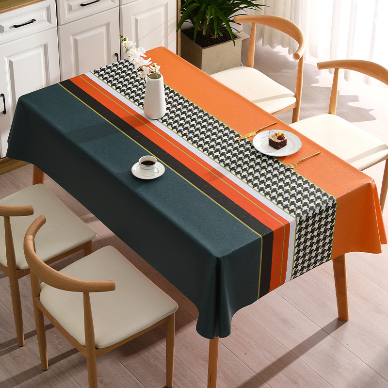 Houndstooth Tablecloth Waterproof and Oil-Proof No-Wash Tablecloth Home Tablecloth Ins Style Coffee Table Cloth Atmospheric Dining Table Mat