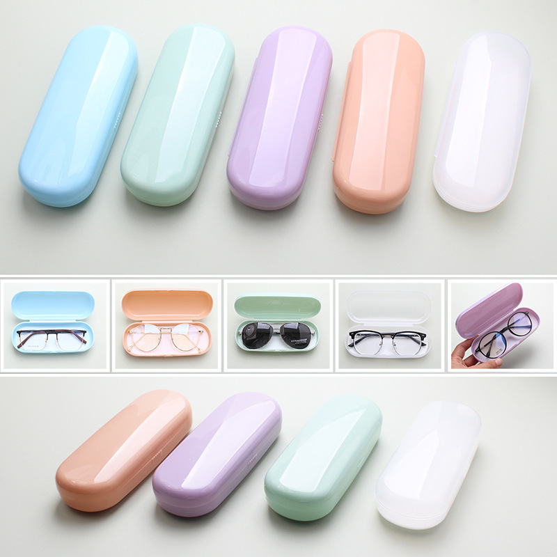 Hard Plastic Case Glasses Case Macaron Color Cream Proximity Sight Glasses for Men and Women Ultra-light Portable Belt for Storage