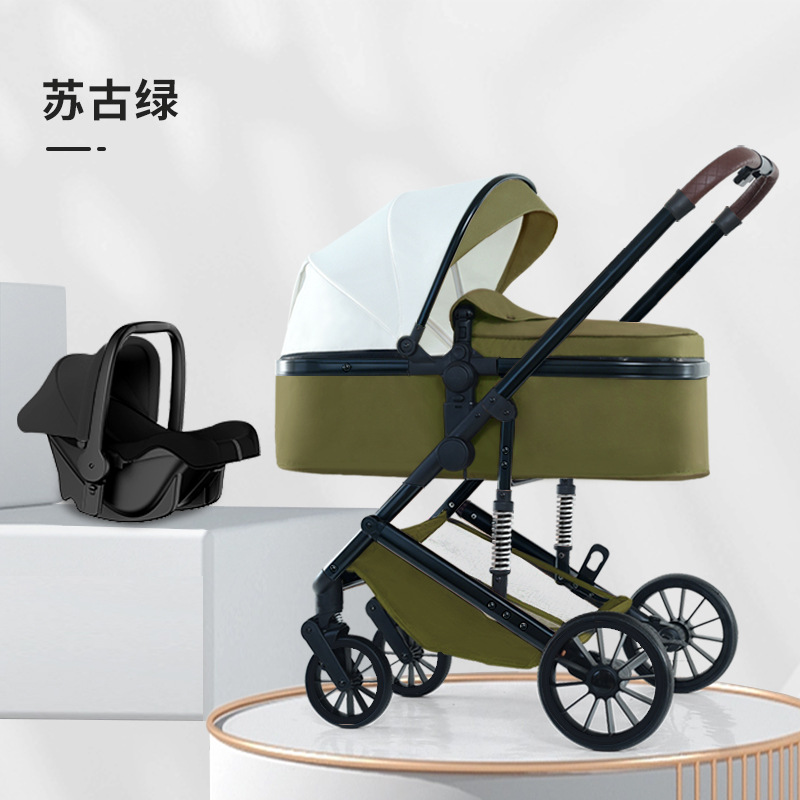 Carrito para bebés se puede sentar y acostar, carro plegable para bebés, carro antichoque de cuatro ruedas, carro BB para caminar, carro ligero para bebés