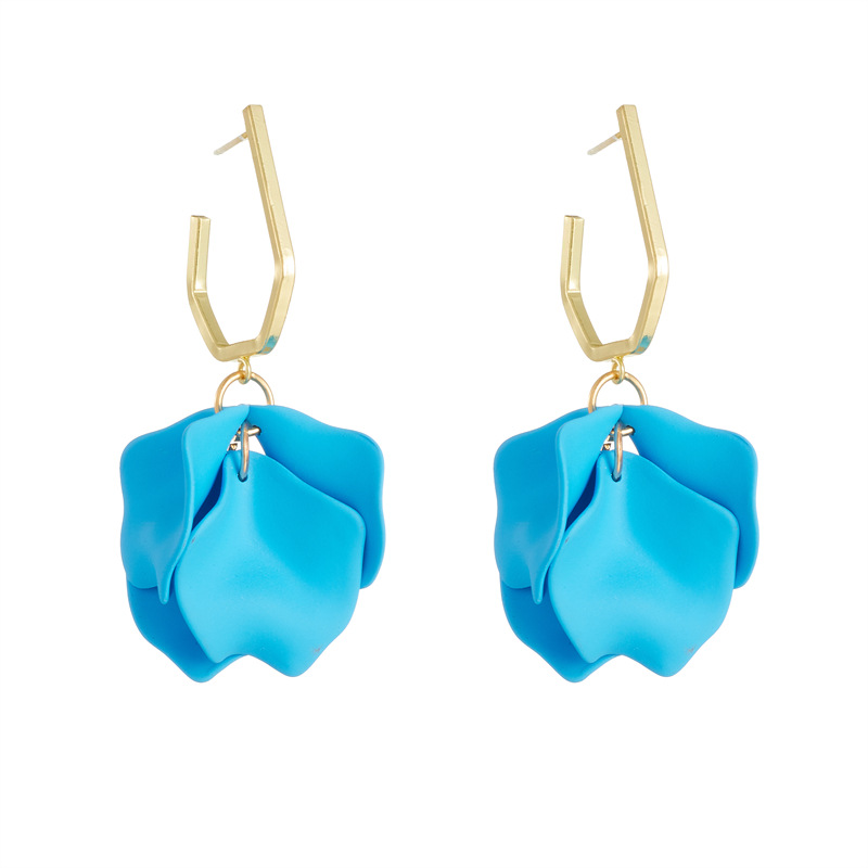 Women'S Gender Spray Paint Finish 1 Pair Casual Vacation Petal Stoving Varnish Arylic Drop Earrings