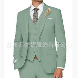 新款男士西装套装三件套休闲商务宴会舞会修身西装婚礼宴会礼服装