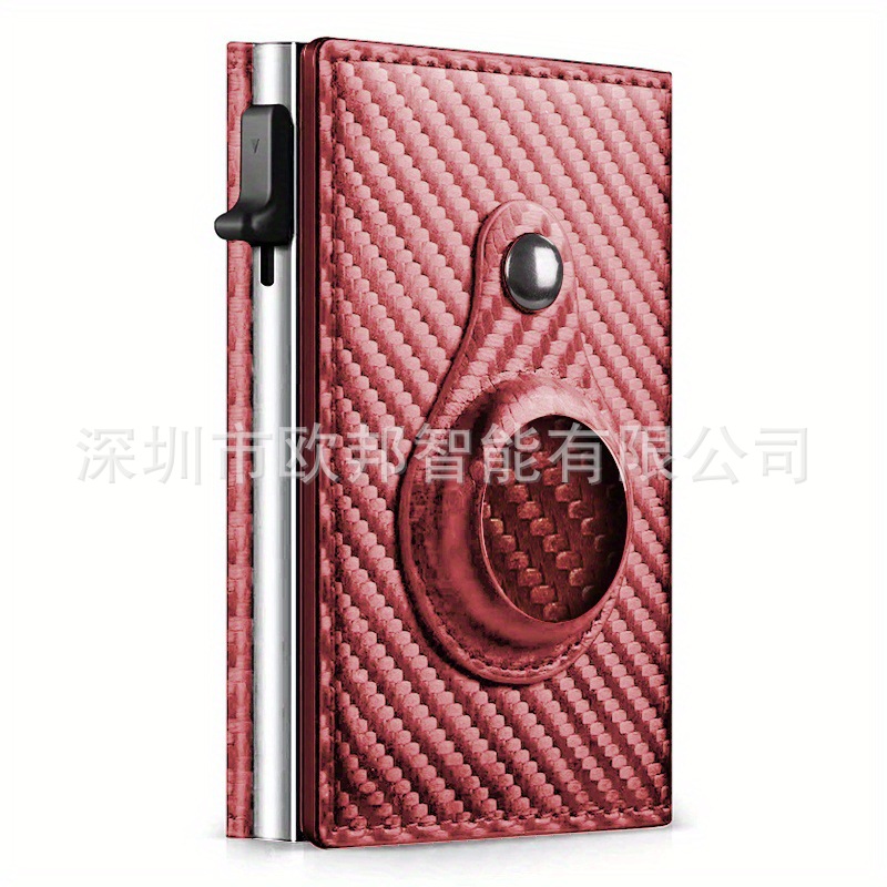 Nuevo titular de la tarjeta de crédito bifold Banco titular de la tarjeta monedero lateral push automático pop-up titular de la tarjeta con la funda protectora AirTag