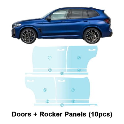 Automotive Film Invisible Paint Anti-scratch - tpu-transparent-protective-film-bmw-x3m-sport-m-g01-4-doors-side-skirt-tpu-protective-film