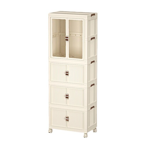 Baby clothes storage cabinet installation-free baby wardrobe children's small wardrobe organization plastic household snack storage cabinet