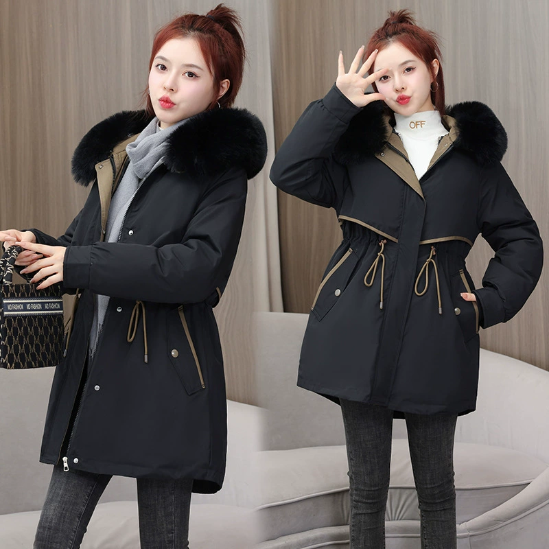 Long removable keep warm down jacket with down, 2023 years, mid-length, fitted