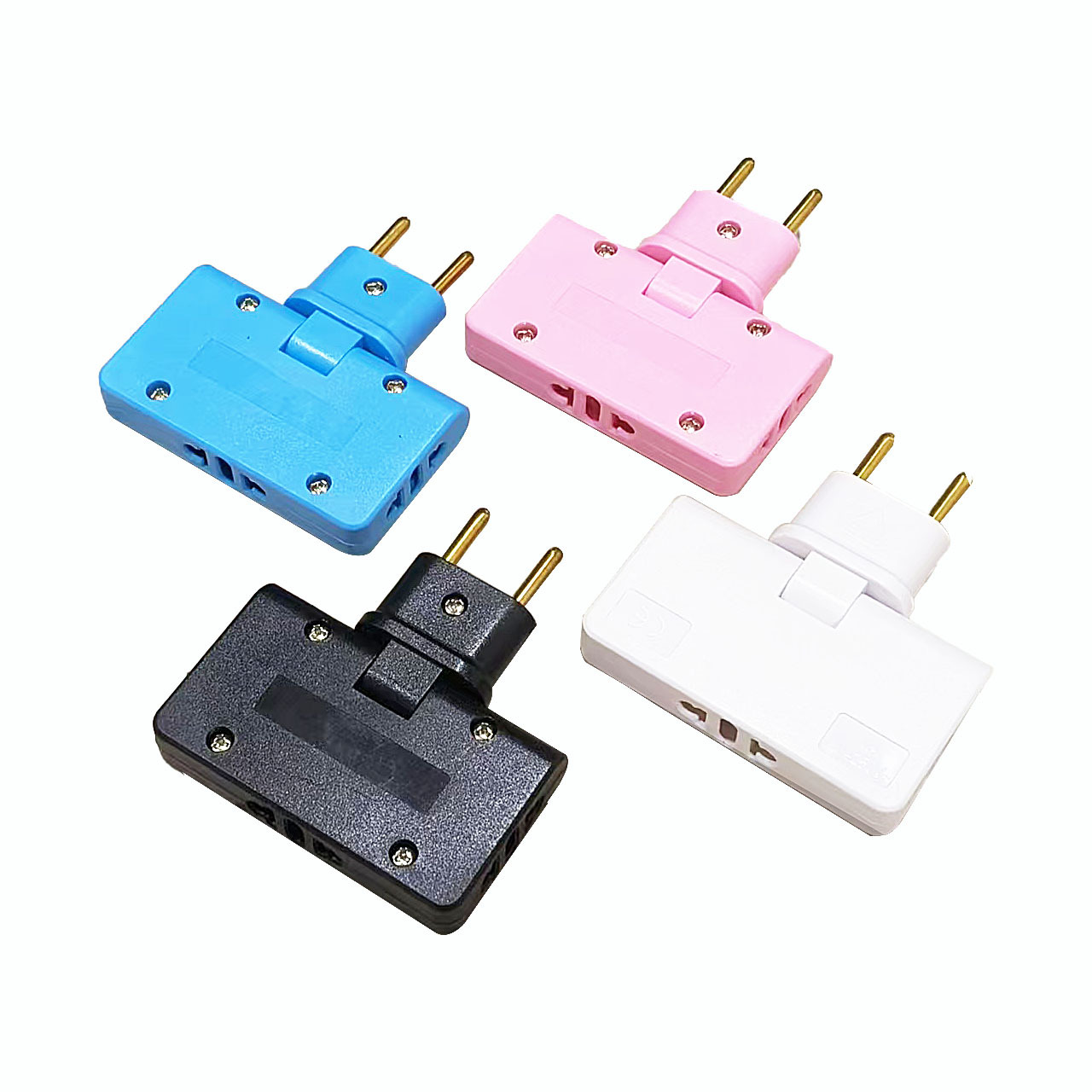 欧规一转三转换器180度可旋转插头超薄转换器插头多功能转换插座