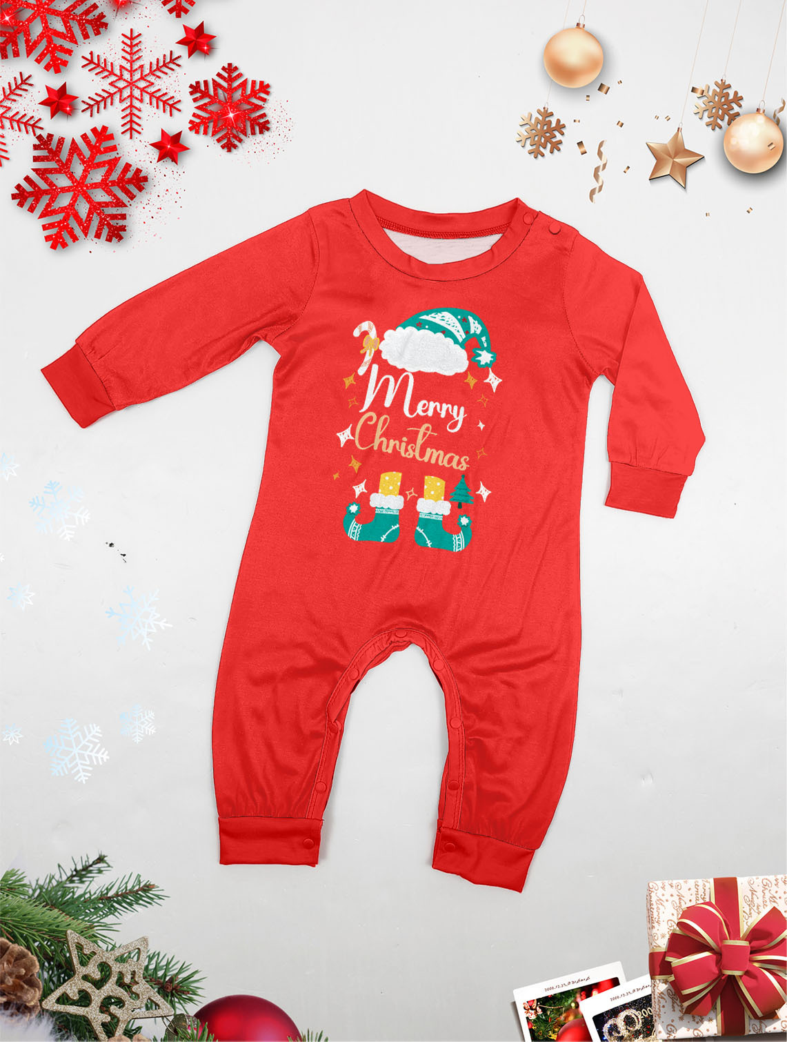 Kerstmis Santa Crutch Letter Kerstmis Familie pak bedrukte homewear pyjama_voghion.com