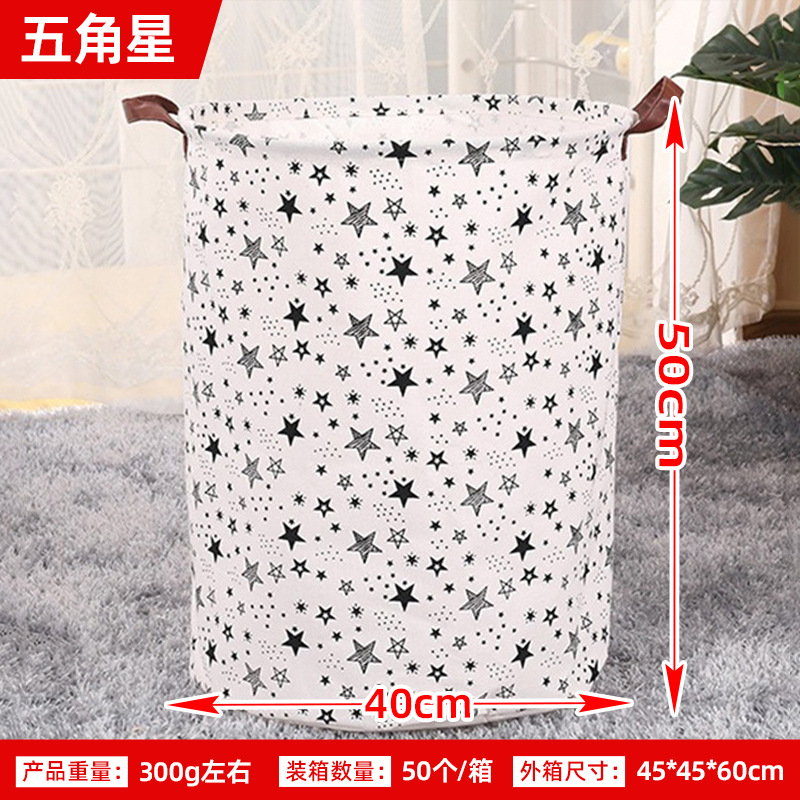 Posta gratuita casera gran cartón plegable tela algodón y lino juguetes caseros almacenamiento barril