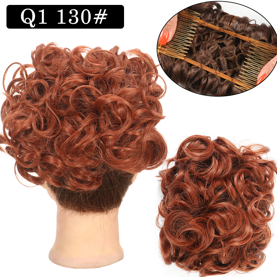 Nueva Peluca de comercio exterior de las mujeres europeas y americanas cabeza de bola de pelo rizado Cola de Caballo pelo Bud peine bolsa de pelo multicolor al por mayor opcional