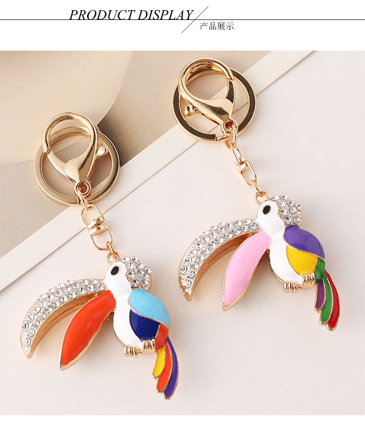 European Style Modern Style Alloy Bird Unisex Bag Pendant Keychain display picture 2