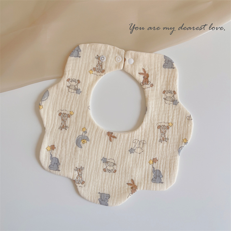 Babero de bebé de gasa de algodón babero del bebé impermeable escupir leche recién nacido babero ins primavera y verano