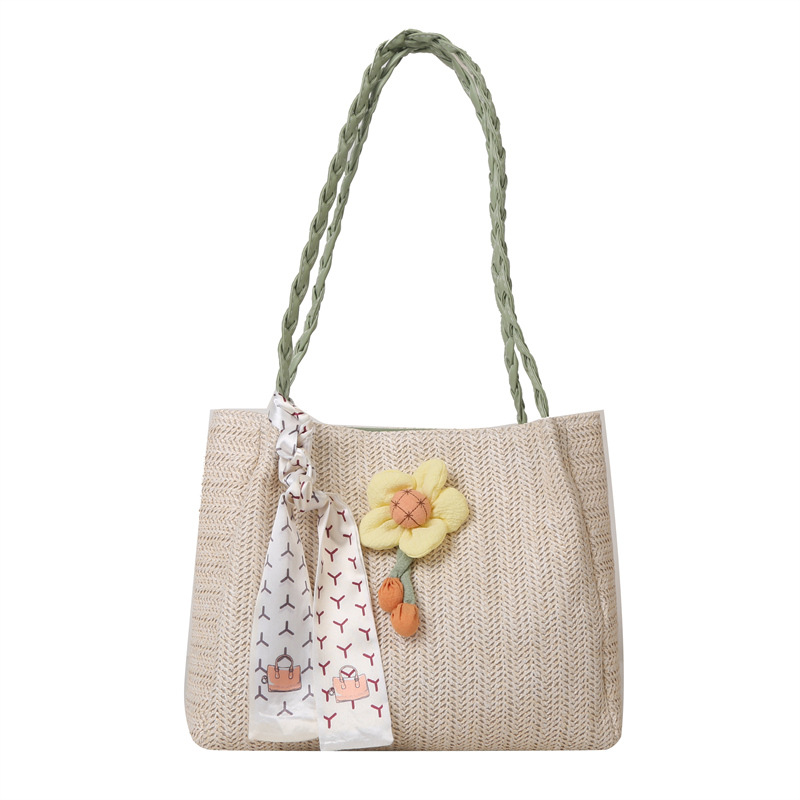 Verano nuevo estilo occidental bolsa casual paja bolso de gran capacidad 2023 verano nuevo estilo temperamento axila bolsa de mano