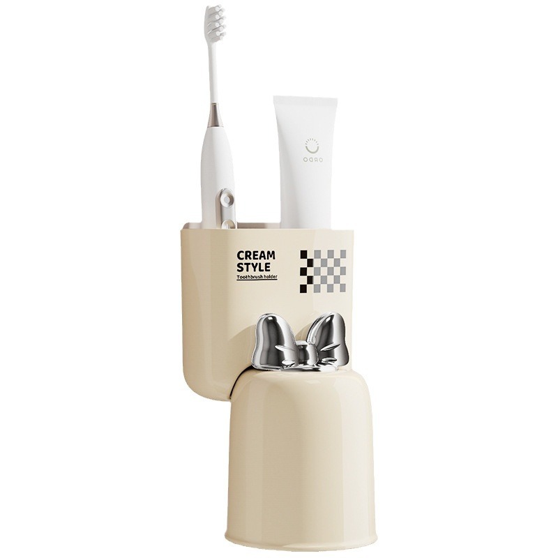 soporte de tazas de alto valor facial para artículos de baño sin perforación soporte de cepillo de dientes soporte de tazas de cepillo de dientes tipo pared soporte de tazas de dientes estante de almacenamiento doméstico