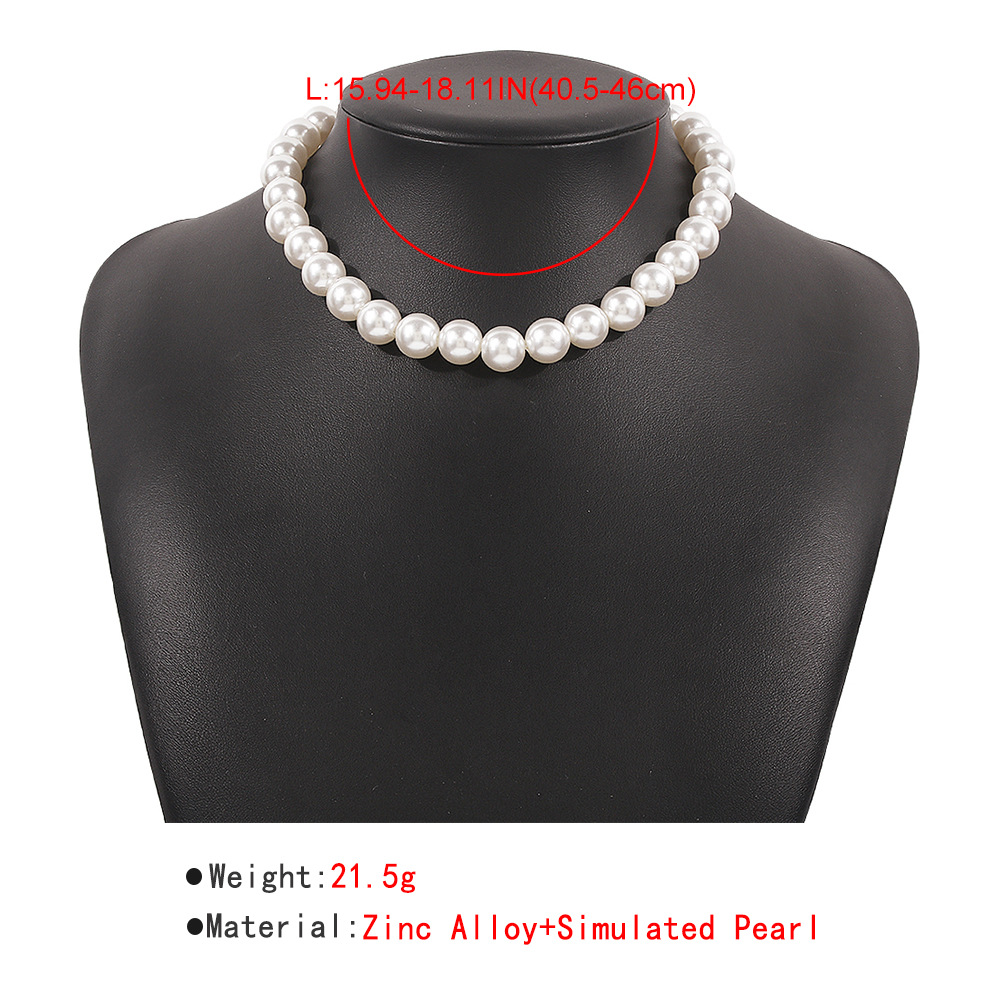 Retro Pearl Geometric Multi-layer Choker display picture 4