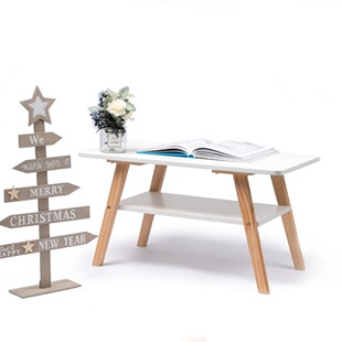 Customized Scandinavian Style Small Table, Small Apartment Bedside Table, Bay Window, Bedroom Shelf, Simple Living Room, Double Layer Coffee Table