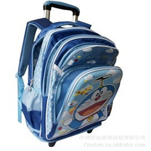 Shenzhen Box Manufacturers Supply Hot Doraemon Trolley Schoolbag Schoolbag Primary School Students Pull Rod