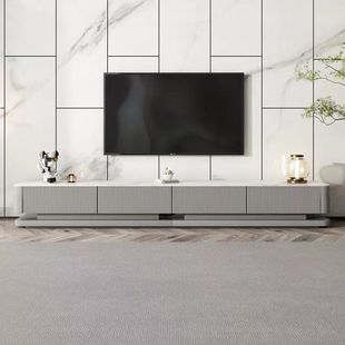 Light Luxury Modern Simple Super Long Rock Plate TV Cabinet Coffee Table Combination Home Italian Floor Large Apartment Nordic Floor Cabinet