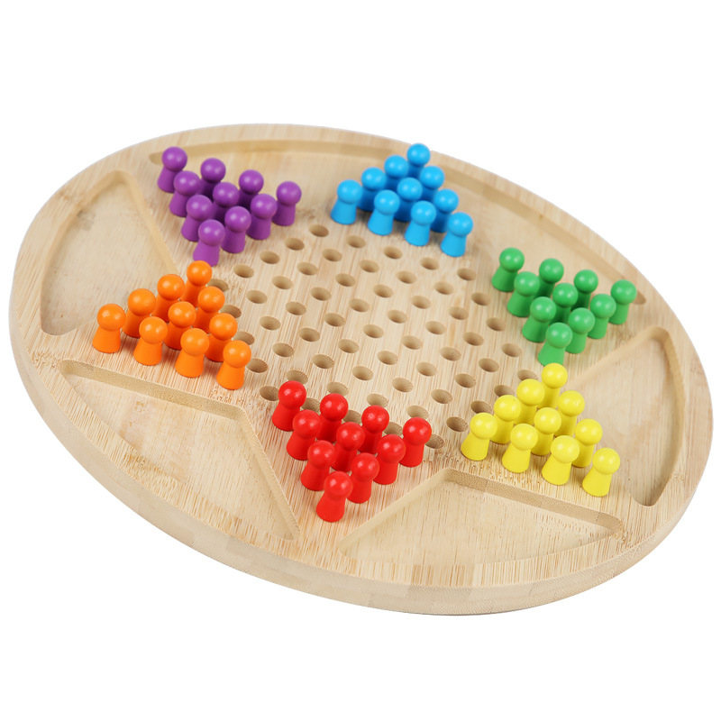 Dos en uno Kong Mingqi damas padre-hijo juego de mesa educativo de los niños educación temprana madera pensamiento lógico batalla Juguetes