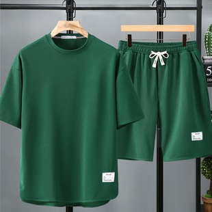 165kg Extra Large Size Loose Slimming Comfortable Short Sleeve Set for Men Plus Size Summer Fat Shorts T-Shirt