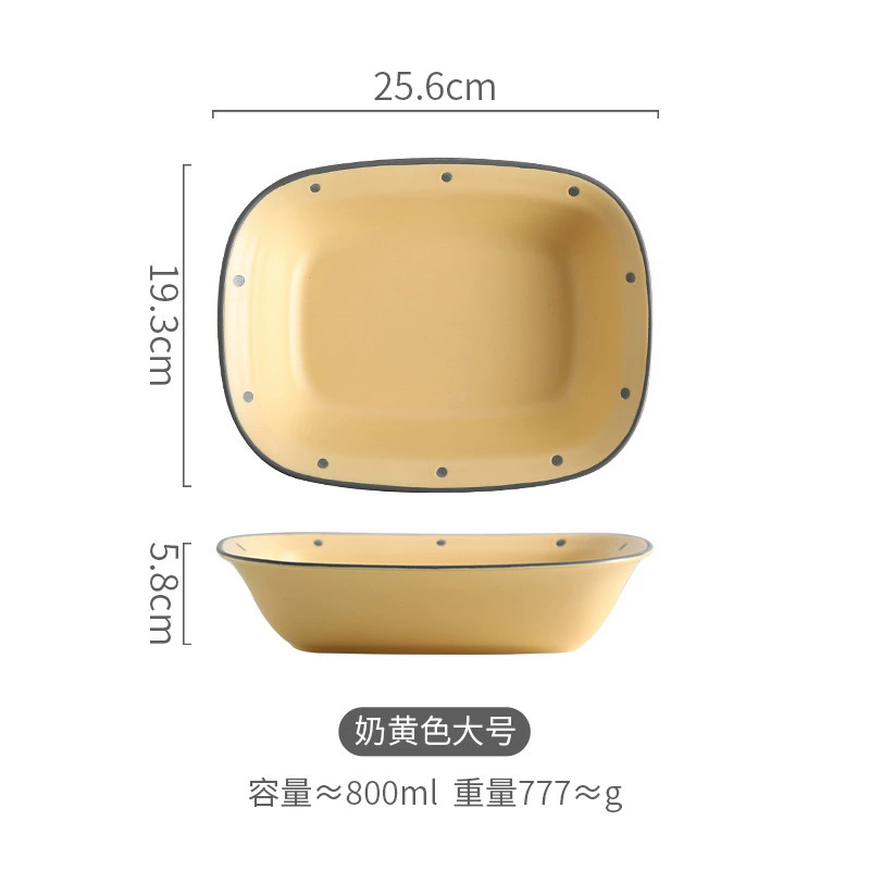 Tableware Ceramic Cream Set, Light Luxury Style — Multi-Size Dinnerware for Home