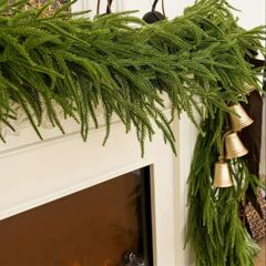 藤条クリスマス装飾松針花輪ソフトゴム手触りクリスマス藤条シミュレーション緑植家庭装飾