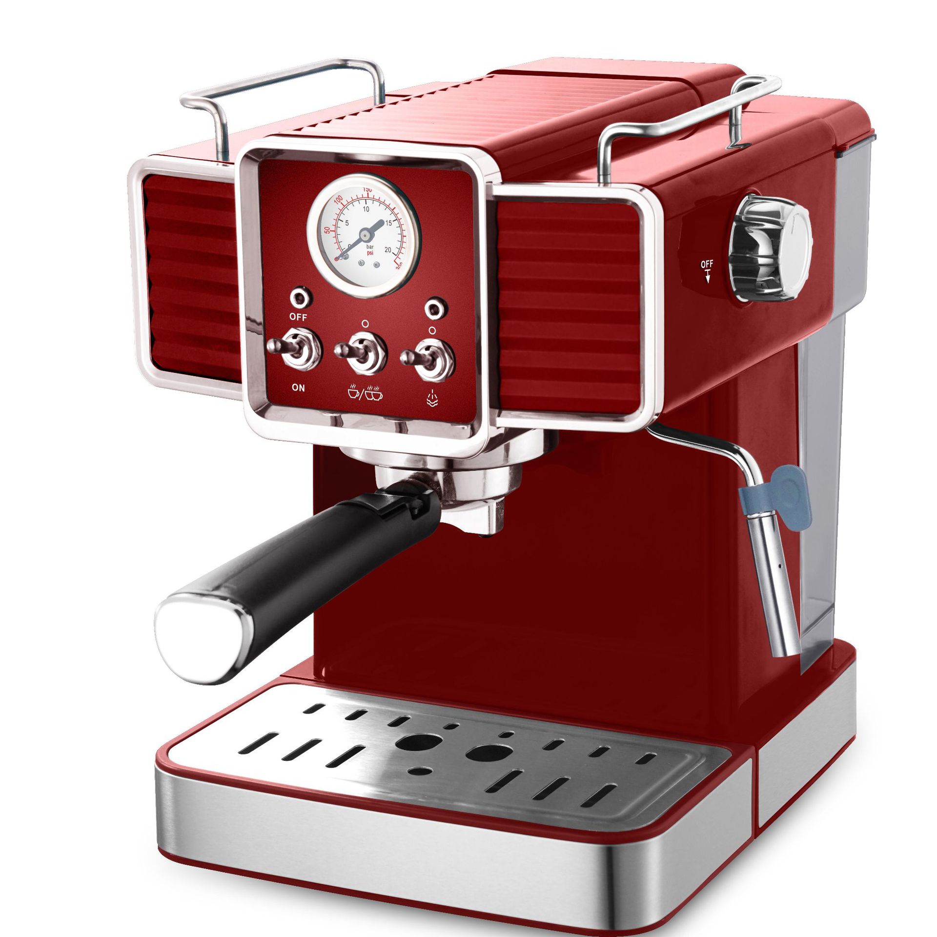 Máquina de café espresso de 20 bar con palanca de maniobra de manómetro Máquina de café de presión de bomba