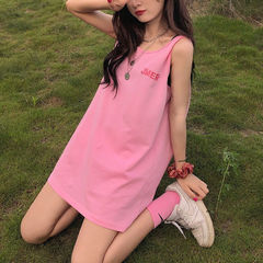 灰色背心吊帶女外穿夏季2024新款網紅內搭無袖T恤中長款上衣小背