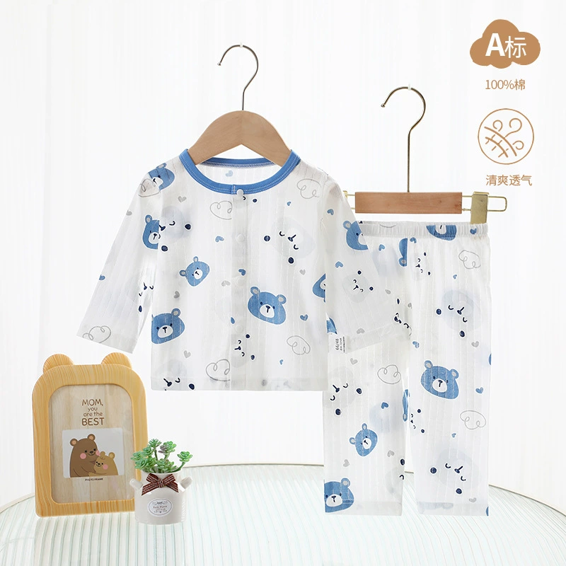 Летняя тонкая детская одежда из хлопка для новорожденных детей