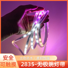 跨境2835-48灯户外灯带高压无极跳高亮跑马户外工程六彩霓虹套装
