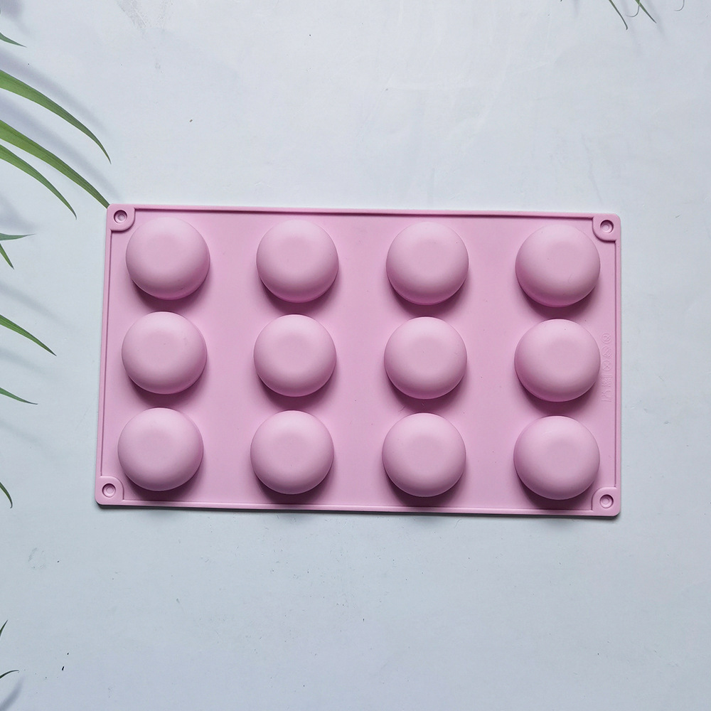 Silicone 12 con base plana semicircular 131 chocolate molde de silicona postre decoración de pastel cocina para hornear