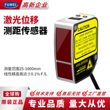 FUWEI数显型工业激光位移测距传感器高精度测厚平整度模拟量RS485