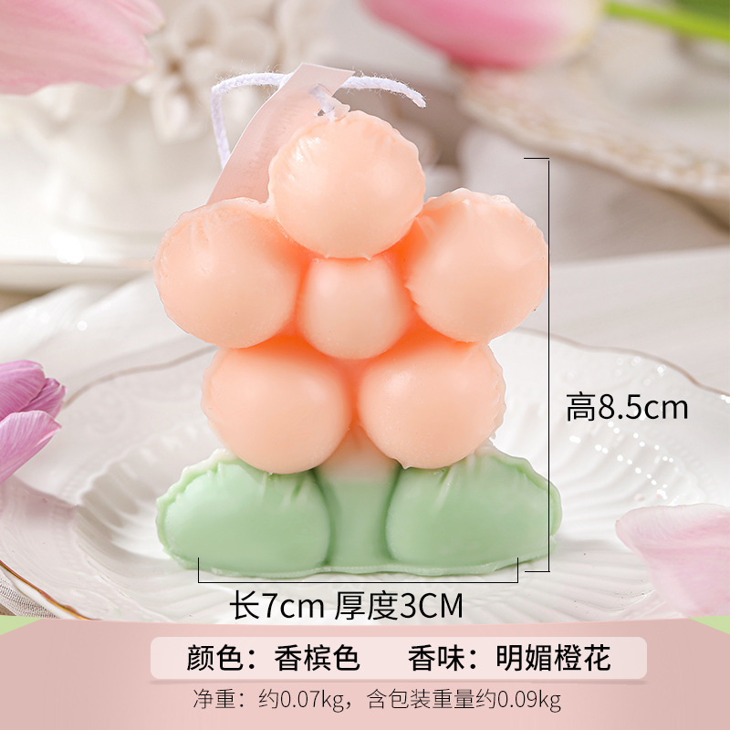 Nuevo estilo coreano de expansión vela hecha a mano flor de sol modelado creativo regalo de cumpleaños vela flor fragrante