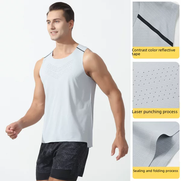 Running Marathon Racing Vest Traceless Fit Quick-Drying Breathable Fitness Clothes Sports Training Waistcoat