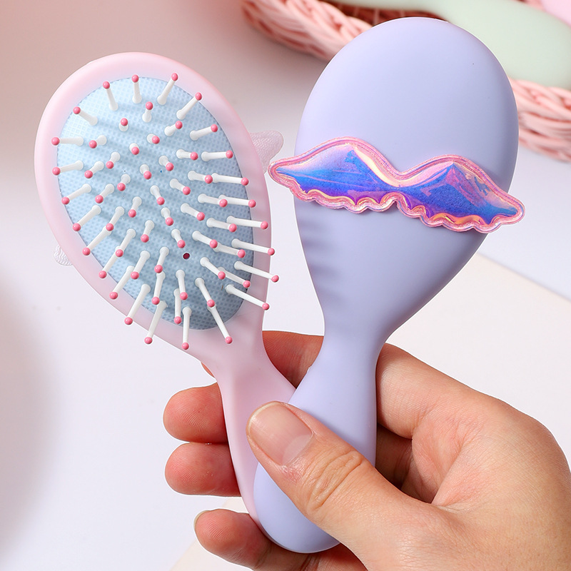エンジェルハロエアバッグマッサージコーム学生女性かわいいガーリーハートホームミニ理髪コーム小型エアクッションコーム|undefined