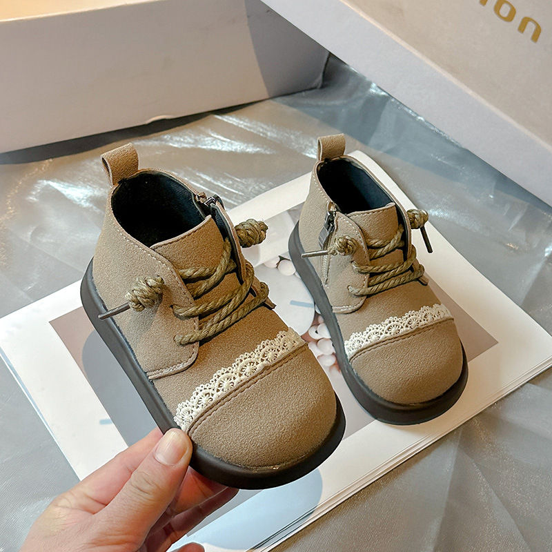 2024 autumn winter new girls' simple and stylish small leather boots, baby forest princess boots_voghion.com