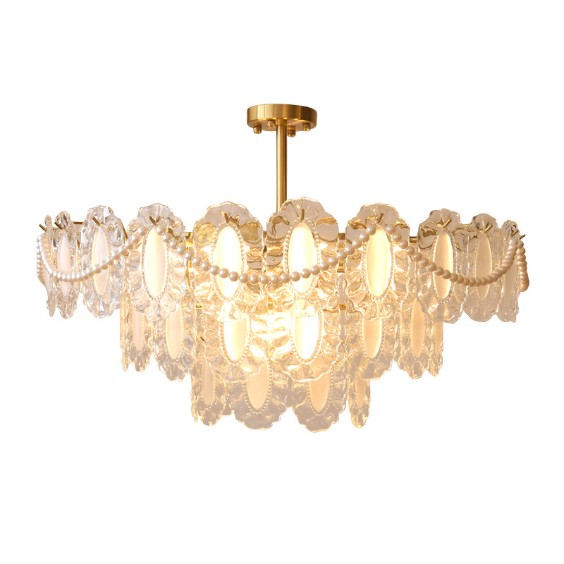 Lámpara de araña de la sala de estar Luz francesa lámpara principal de lujo moderno minimalista Red Cristal rojo creativo cálido romántico dormitorio lámparas