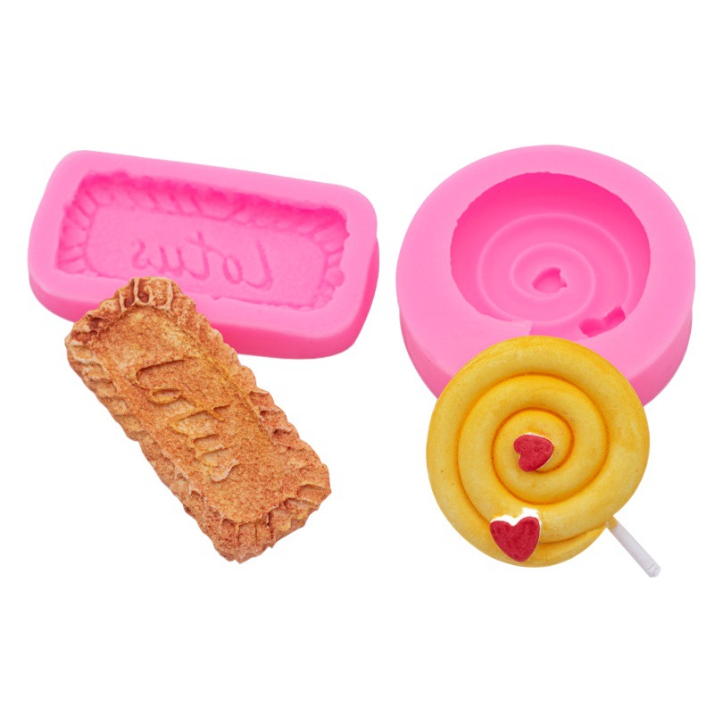 Cookie crema Lollipop molde de silicona epoxi arcilla cerámica suave DIY chocolate fondant