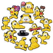 可爱卡通加菲猫洞洞鞋diy鞋配件 可拆卸PVC软胶鞋花夹扣饰品配件