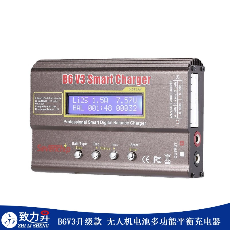 B6v3 80W Многофункциональное балансное зарядное устройство 1-6S для дронов, интеллектуальное зарядное устройство 3.7-25.2V
