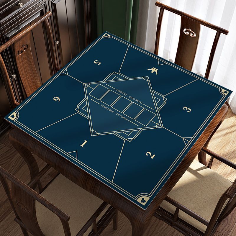 Square Mahjong Table Mat Baccarat Rubber Tablecloth Non-slip Mute Chess and Card Room Chips Game Tablecloth Dining Table Mat
