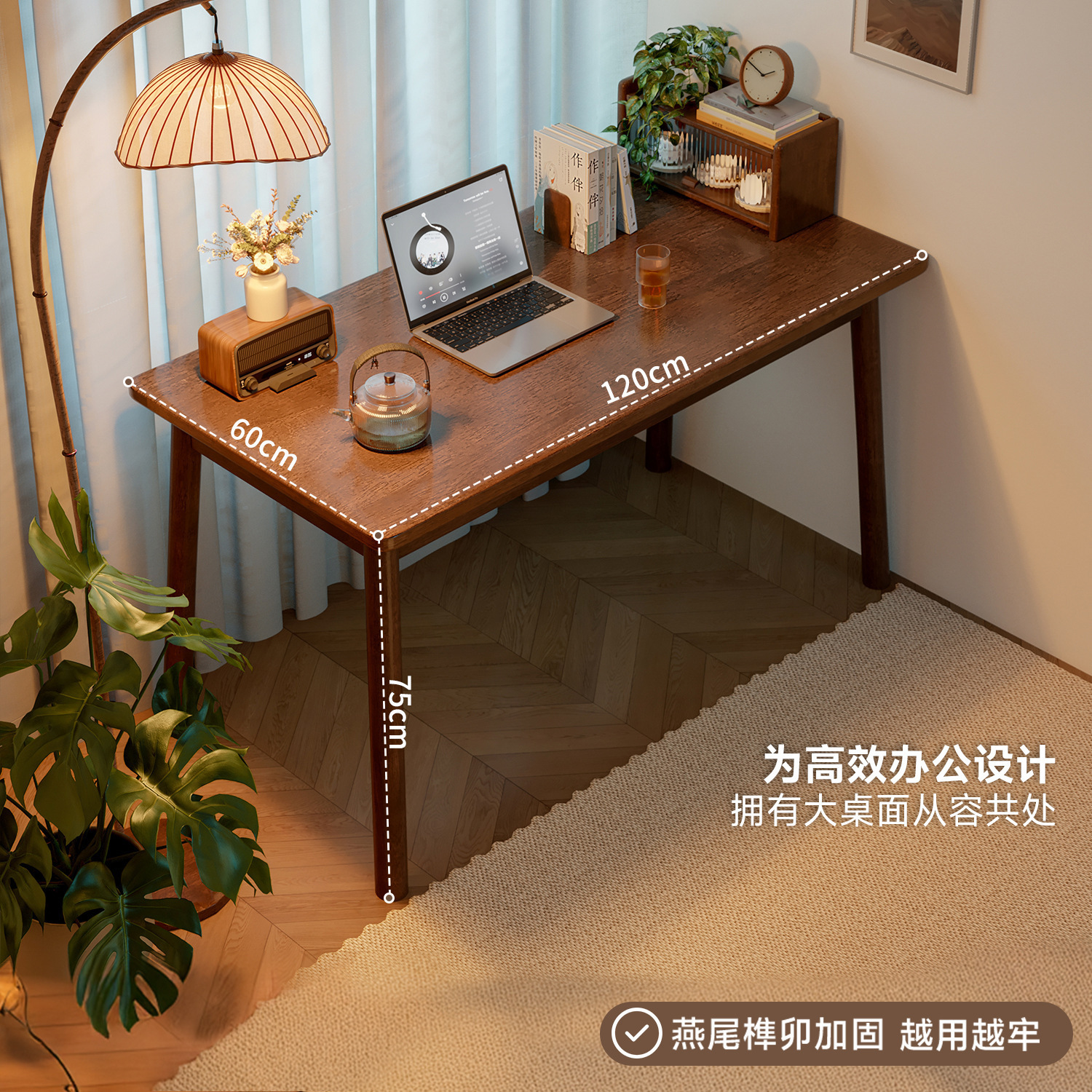 Mesa estrecha contra la pared de madera sólida para dos personas Mesa de estudio larga Mesa de escritura para estudiantes de escritorio de escritorio de escritorio